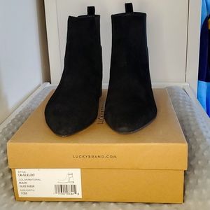 Lucky Brand Suede Black Booties, Size 10, EUR 42